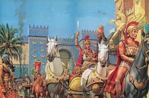 Alexander the Great riding in triumph into Babylon.jpg